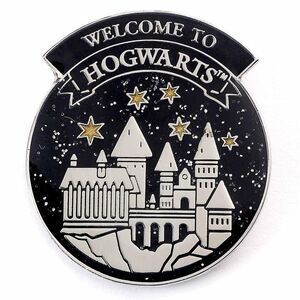Harry Potter Hogwarts Castle Button / Navy Blue/White